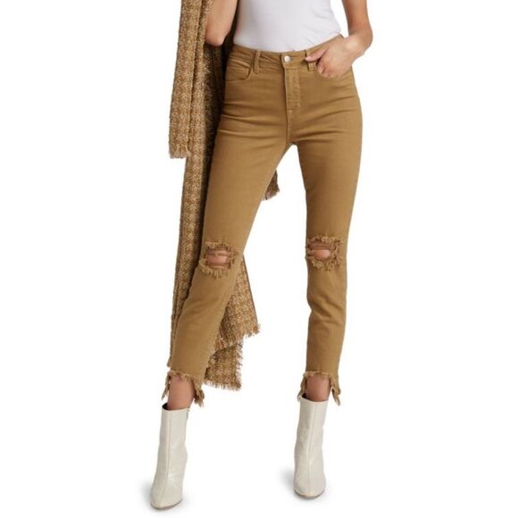 L’Agence Sahara Distressed High Rise High Line Frayed Skinny Jeans Size 26 - Picture 1 of 10